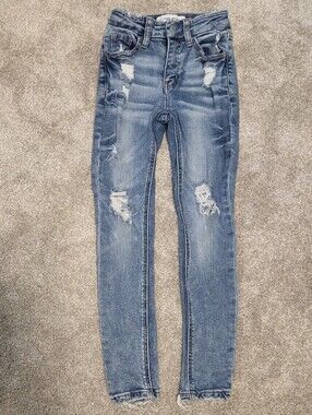 Flying Monkey Light Blue Distressed Skinny Jeans